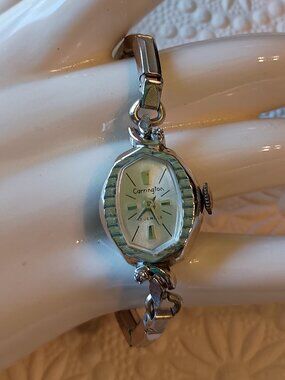 RARE Carrington 17 Jewels Ladies Watch Face w Speidel Adjustable Band 10KGF